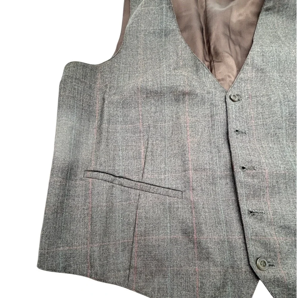 Chang's Tailoring Co Hand Tailored Custom Made 3 PIECE SUIT‎ MEN 46Rx36X30